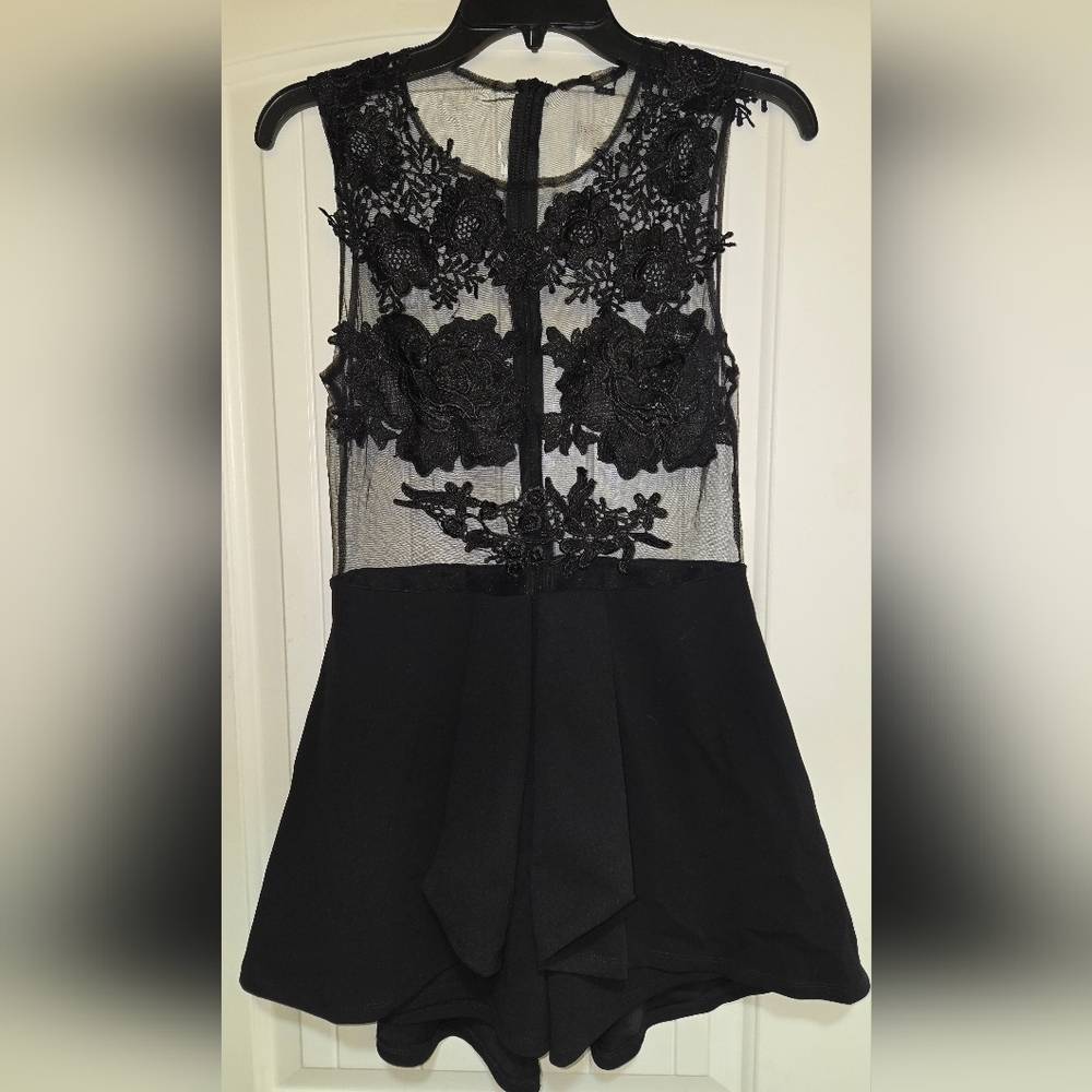 NWT Iris Black Floral Lace Jumpsuit